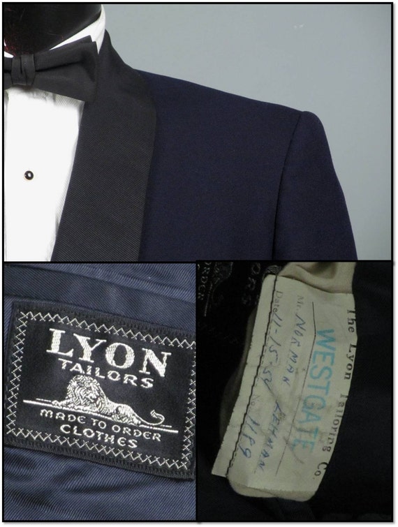 Vintage Tuxedo Mens 1950s MIDNIGHT BLUE Double Breasted Shawl