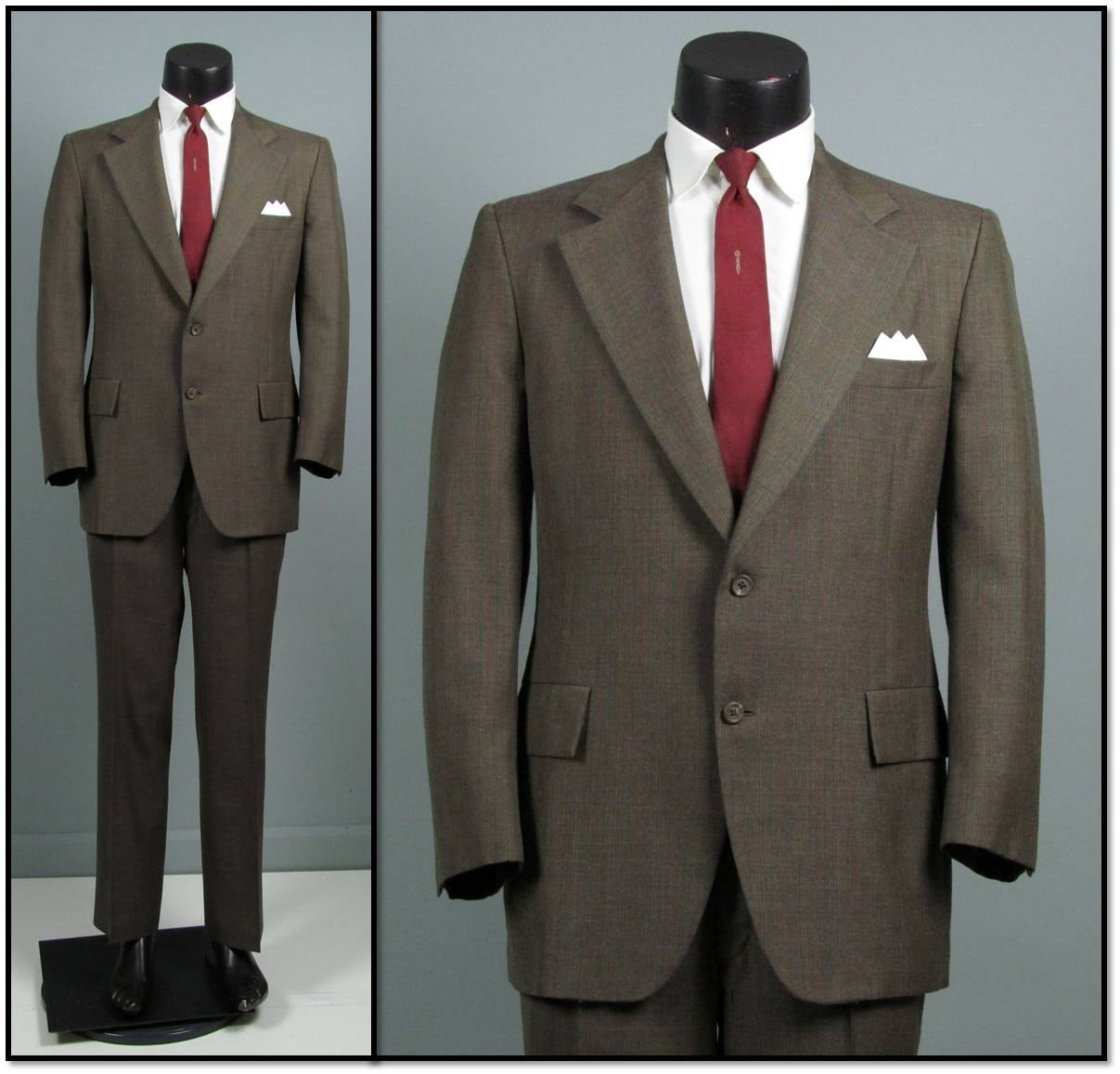 Vintage Mens Suit 1960s HART SCHAFFNER MARX Brown with Multi
 1960s Mens Suits
