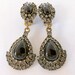 Vintage Heidi Daus Chandelier Crystal Bronze Tone Earrings