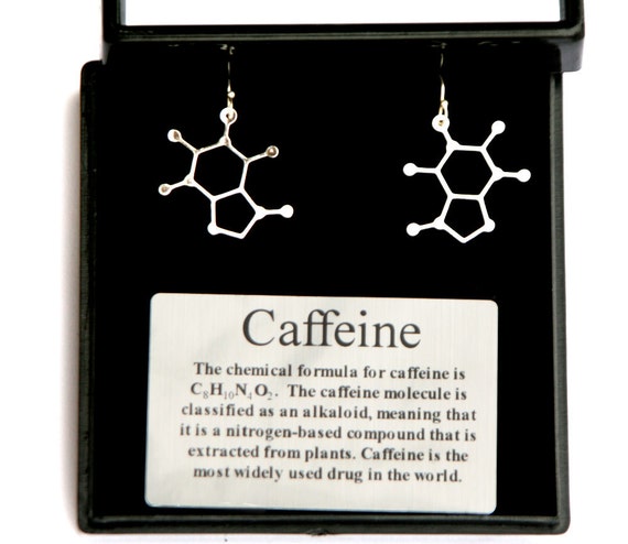 Caffeine Molecule Earrings Science of caffeine earrings