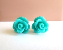 Unique teal rose related items | Etsy