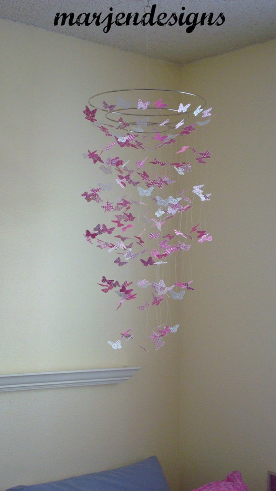 pink butterfly crib mobile baby girl mobile nursery decor