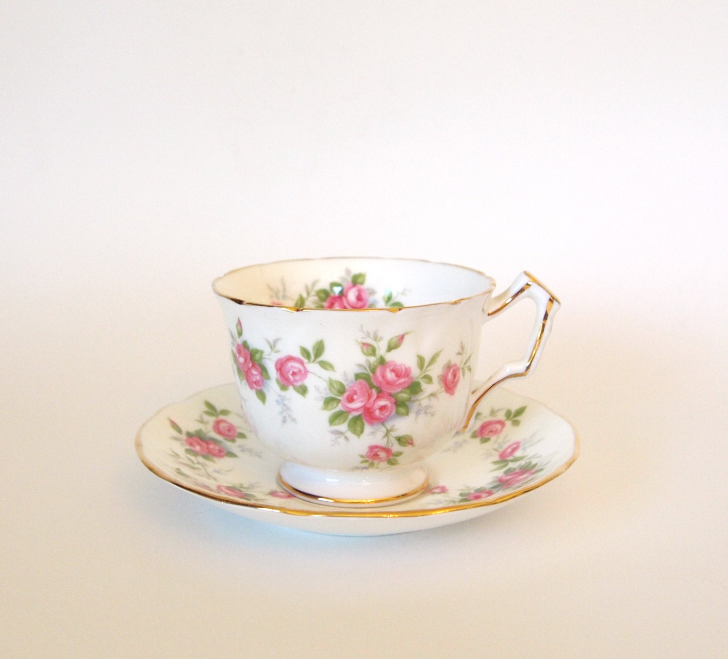 Vintage Teacup Aynsley Bone China Tea Cup And Saucer Set With