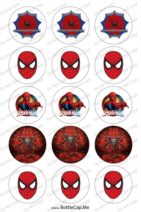 INSTANT digital DONWLOAD Spiderman logo 1-inch by DavidsBottleCap