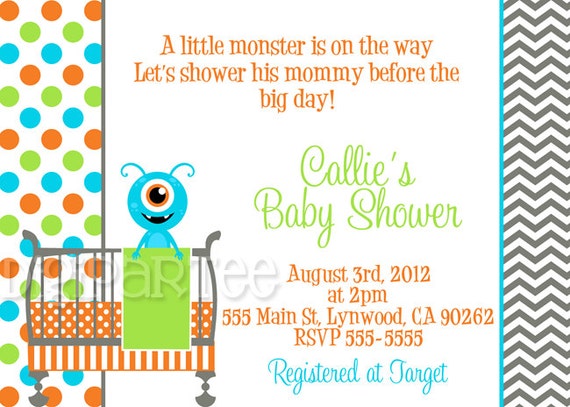 Monster Baby Shower Invitations 8