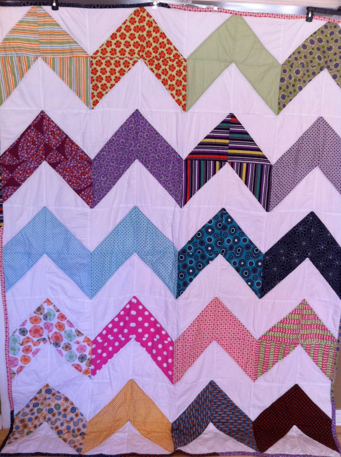 Unique Twin Size Chevron Quilt Girls by MarvelousAuntieM on Etsy