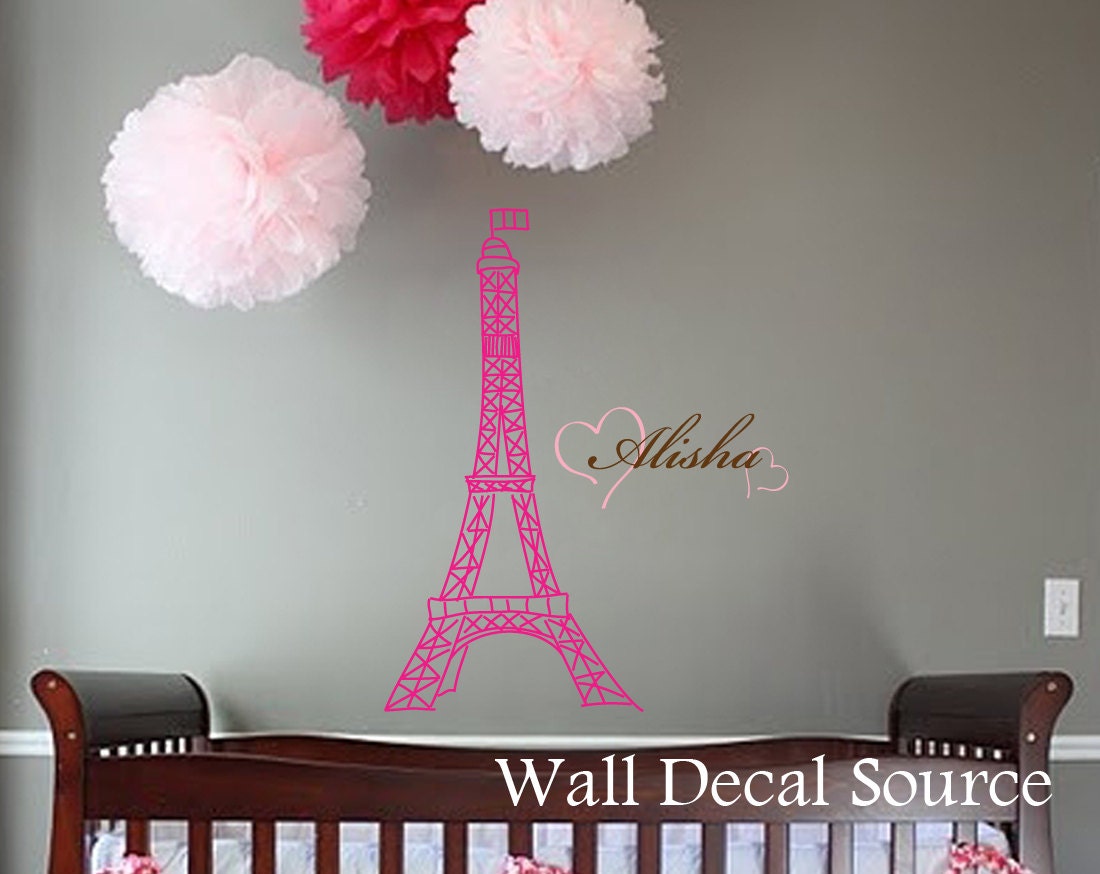 Eiffel Tower Wall Art eiffel tower wall decal wall art decal girls name wall Eiffel Tower Wall Art eiffel tower wall decal wall art decal girls name wall