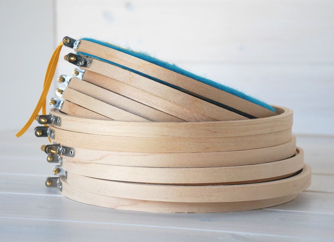 6 pack 7 Wooden Embroidery Hoop Wooden Hoops