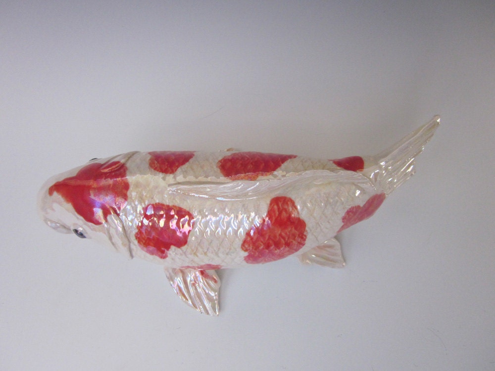 Koi Fish Sculpture Hand Made Fish Ceramic Koi Fish Koi