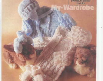 vintage knitting pattern forbaby stunning matinee jacket hat and booties