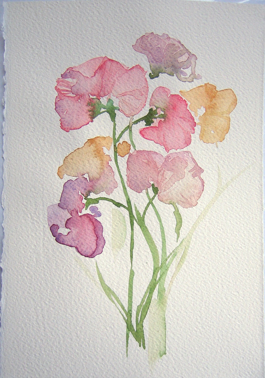 Spring Flowers. Watercolor original.Flowers painting. Art