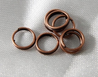 100 pcs - 6mm Antique Copper Split Rings