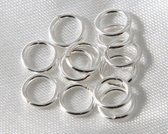 100 pcs - 6mm Outside Diameter Silver Jump Rings