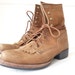 90s Men's Leather HIking Boot - Mens Brown Leather Work Boot- Size 10 Mens