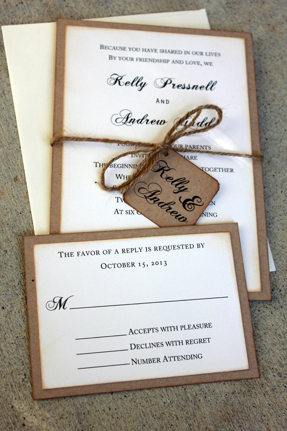 Cheap country wedding invitation packages