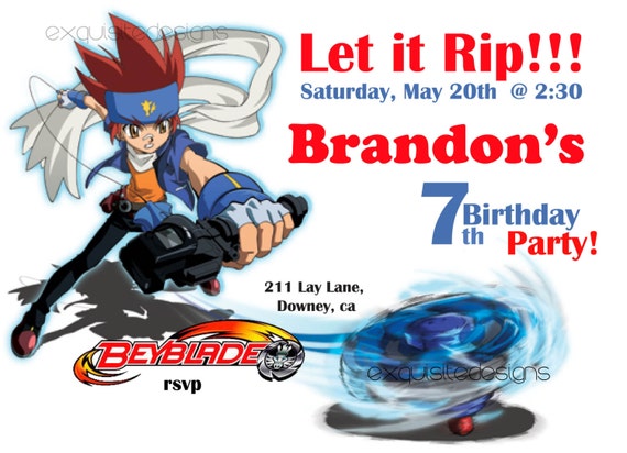 Beyblade Birthday Invitations 1