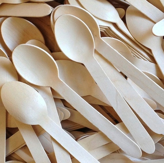 100 Wood Spoons - Wood Kitchen Crafts - Birthday Holiday Mitzvah Wedding Party Supplies Il_570xn
