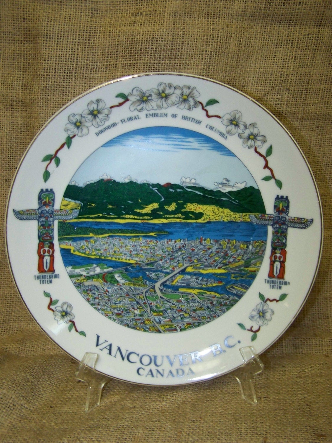 Vancouver B.C. Canada Souvenir Plate Large Vancouver Plate