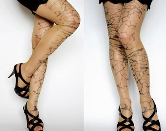 Cracks Tattoo Tights . S-XXL Sizes Available , Broken doll tights , Broken Doll Costume