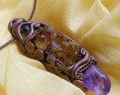 Citrine Amethyst Peridot Pendant Quartz Crystal Rough Cluster Jewellery Mens Unisex Hippie Healing Tribal Pixie Necklace Birthstone