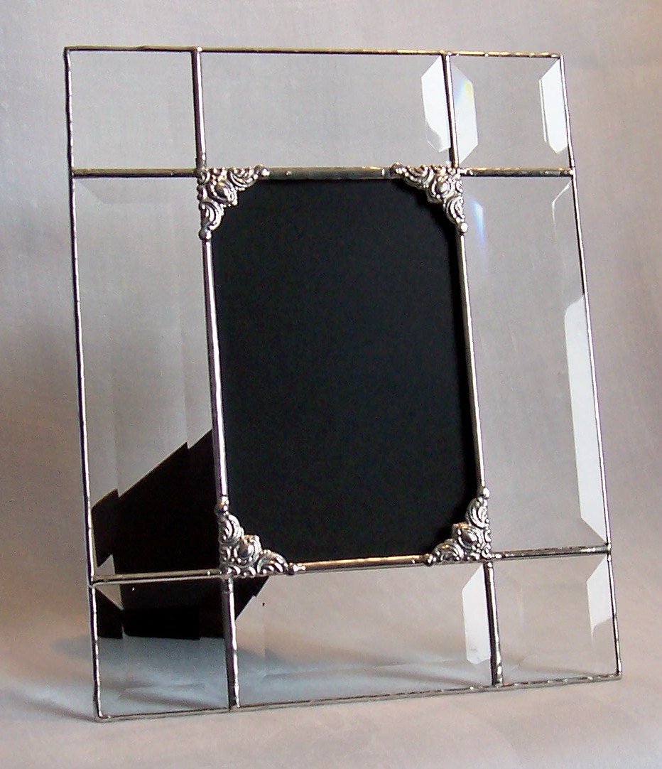 4x6 clear beveled glass picture frame Made by MichelesGlassStudio