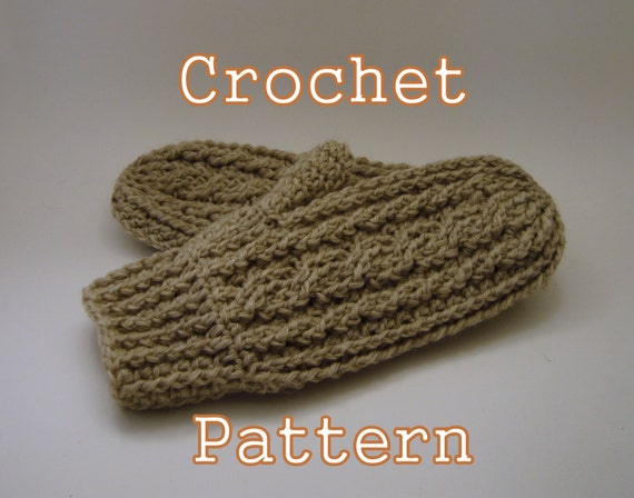 free pattern mittens cable Fisherman PDF  Crochet Download  Men's Instant Mittens, Pattern