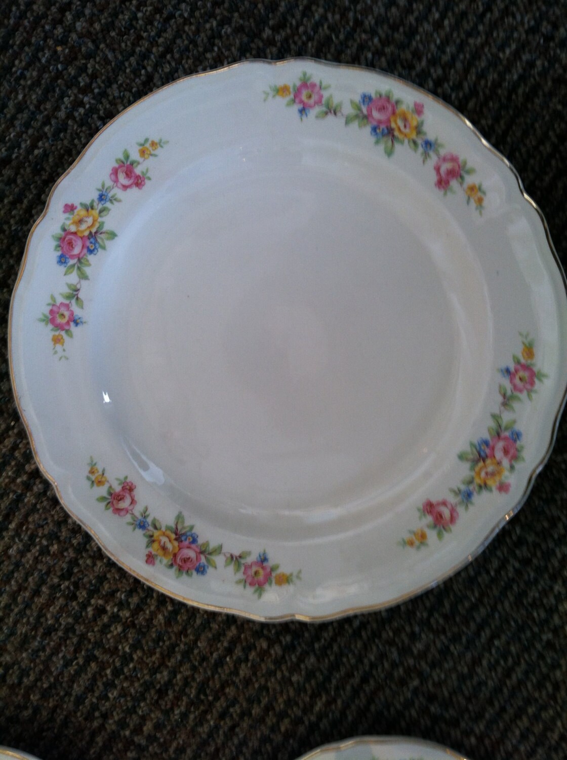 Vintage 1948 Gold Trimmed Edwin M Knowles Semi Vitreous China