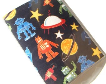 Passport Case Cover Holder -- Outer Space Robots