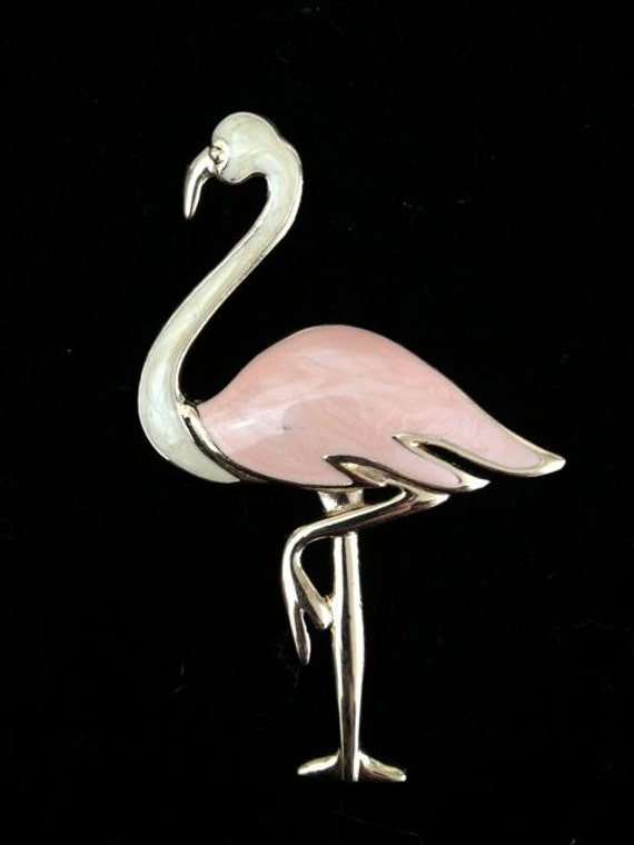 Vintage Trifari Pink Flamingo Brooch By Vintageimagine On Etsy