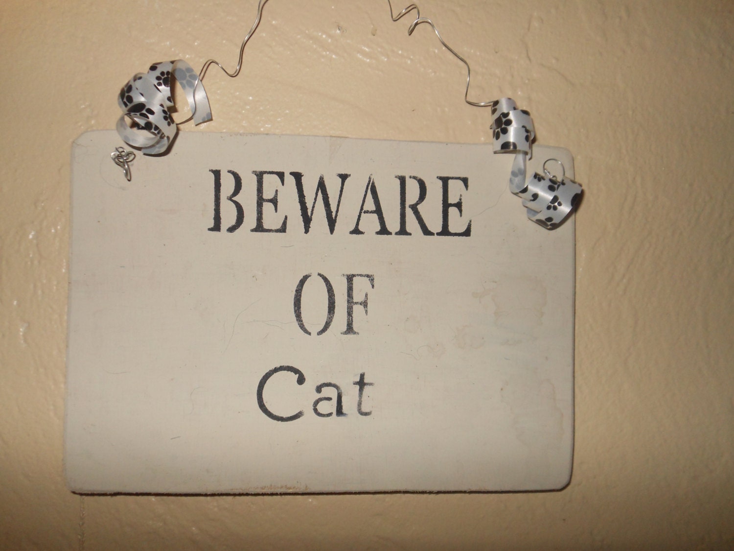 Cat/Whimsical Beware Of Cat Sign