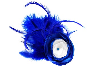 Wedding Fascinator Bridal hairpiece something blue royal blue or navy blue "Julietta"