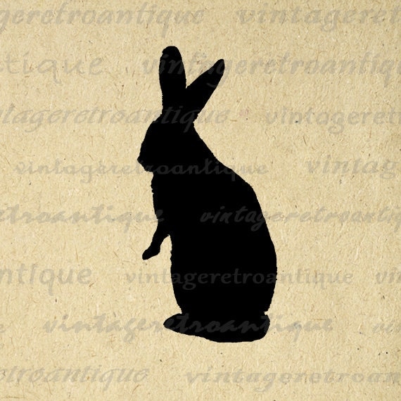 Download Rabbit Silhouette Digital Printable Graphic by ...