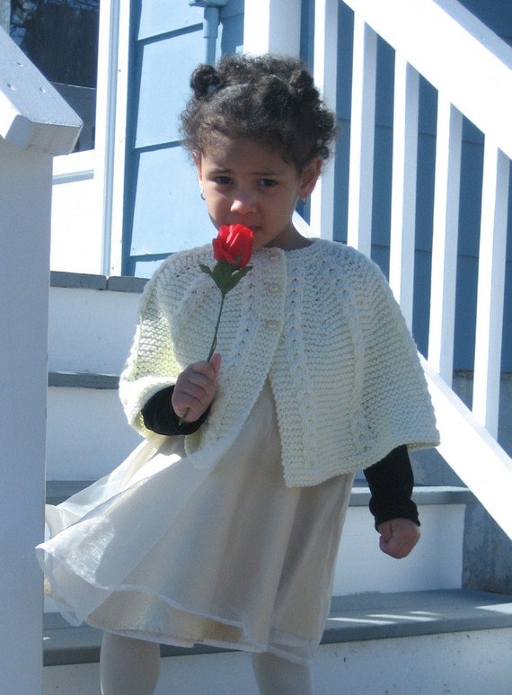 PATTERN for Knitted Childs Cabled Cape. by SeedsOfJoyDesigns