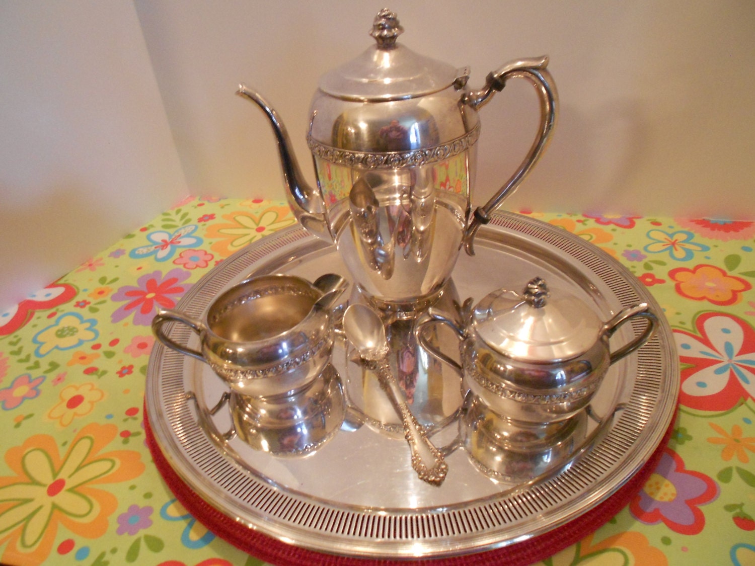 HOLIDAY SALE Rogers Tea Set 1883 F.B.Rogers Silver Co Tea