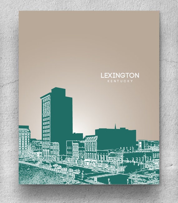 Lexington KY Skyline Poster / Home Office or Nursery Pop Art