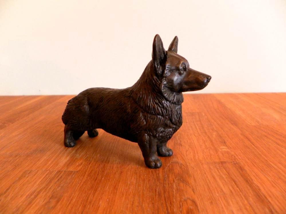 stone corgi statue