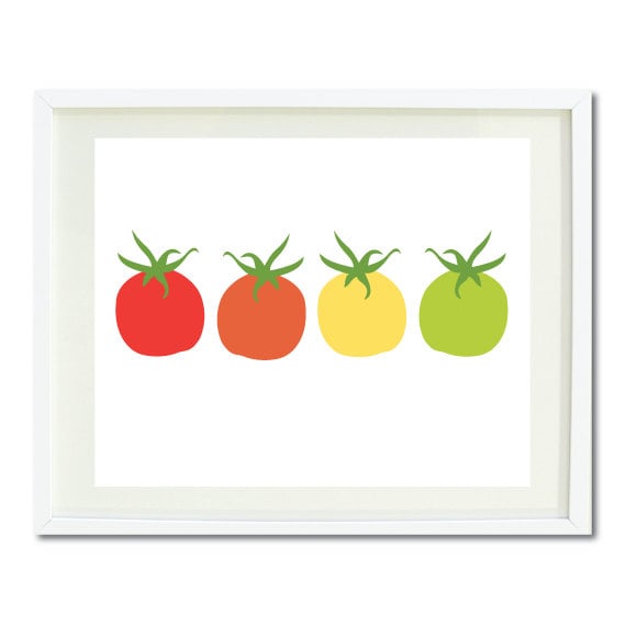Tomato Art PrintKitchen Wall Art 8x10 Poppy Red Kai Etsy