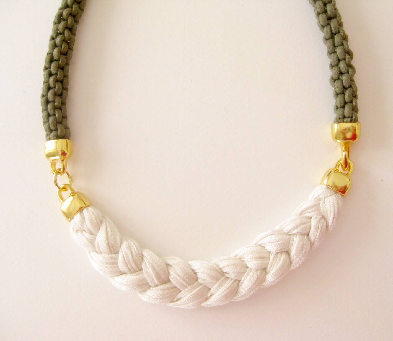 rope necklace statement necklace in natural colors