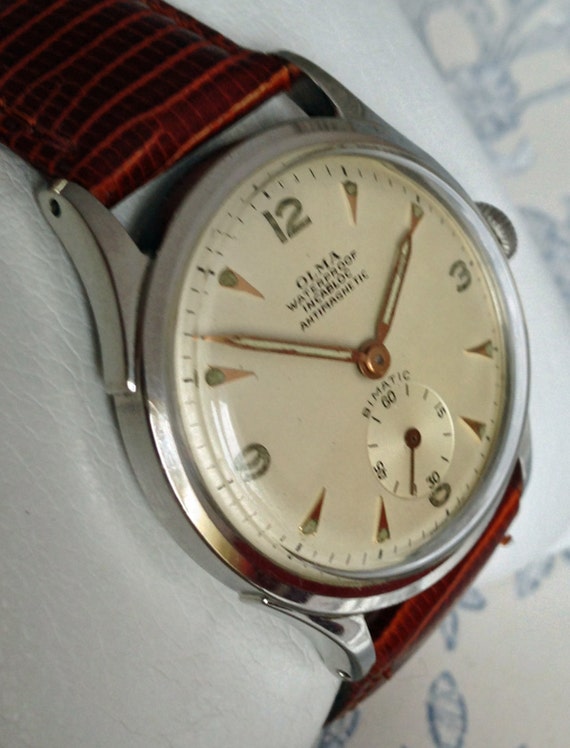 Wonderful 1950s Olma 17 Jewel vintage sub seconds Swiss watch