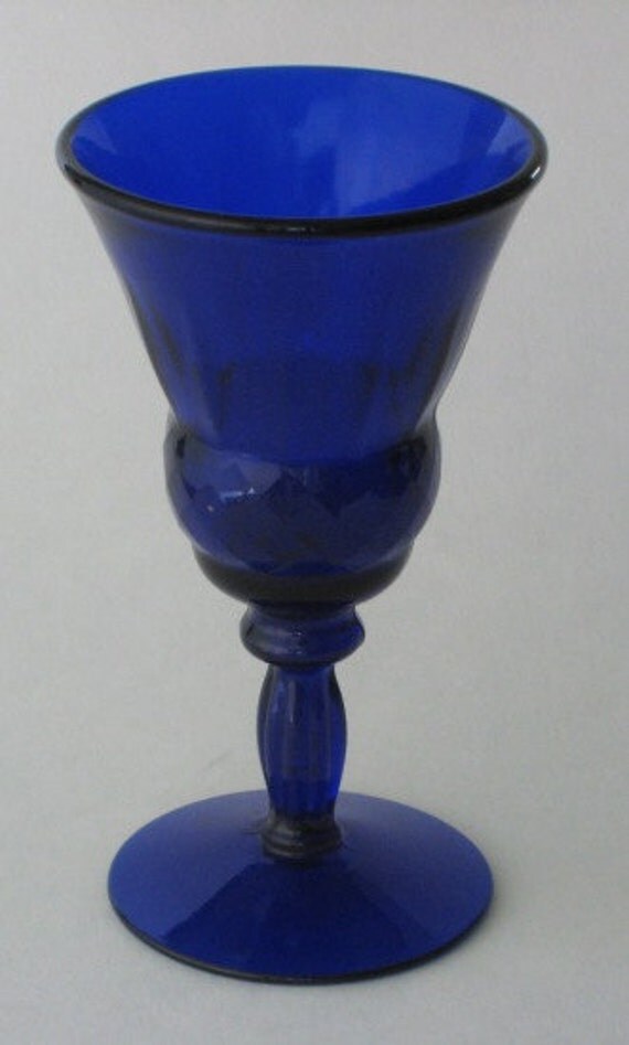 Items similar to 4 Cobalt Blue Thistle Small Stemmed Cordial Glasses