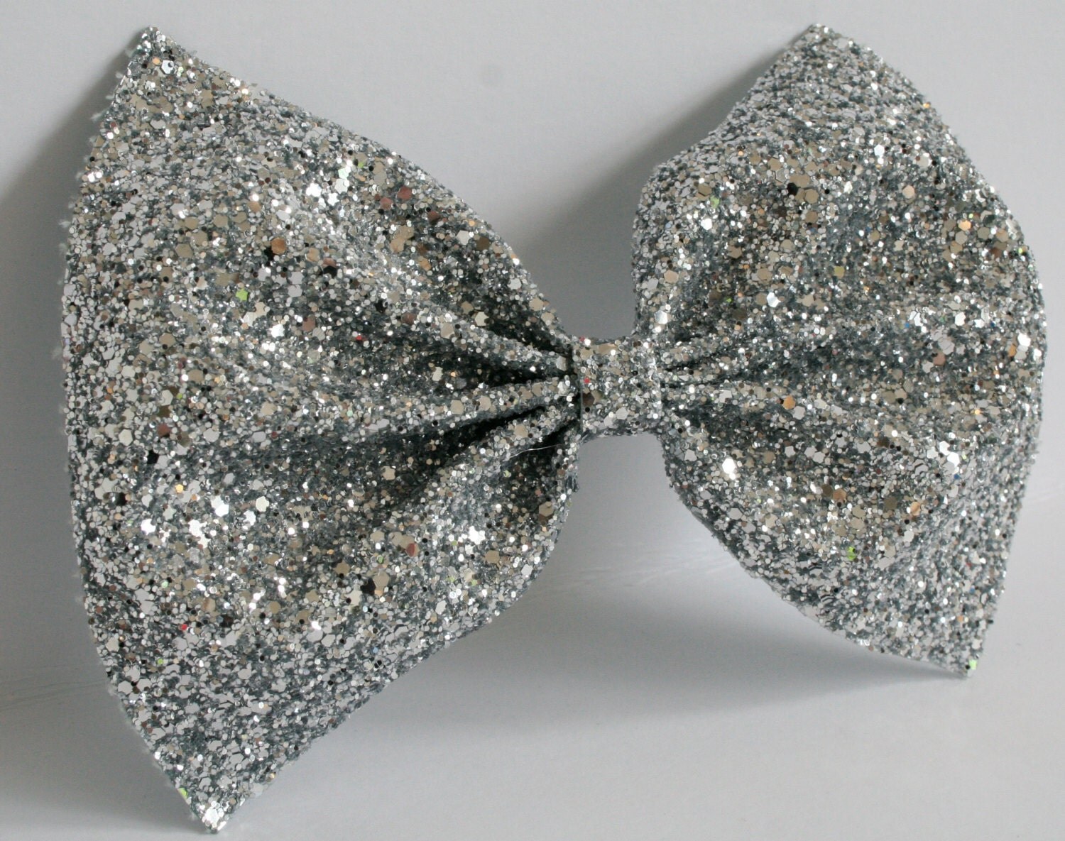 Maxi Silver Glitter Bow / Silver Glitter Bow / Glitter Fabric