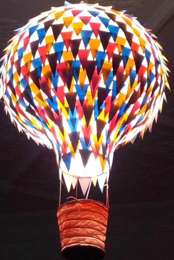 Hanging paper light shade  colourful Hot by MelsCreativeDesigns