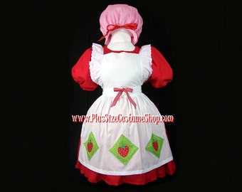 STRAWBERRY SHORTCAKE Plus Size Halloween Costume Adult Womens Size 1X 2X 3X 4X 5X - 4 pcs New
