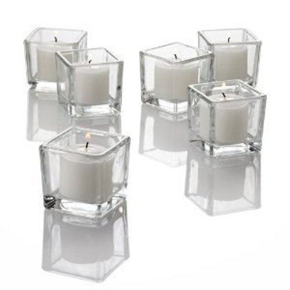 Clear Square Votive Candle Holders by EscentialsOils on Etsy