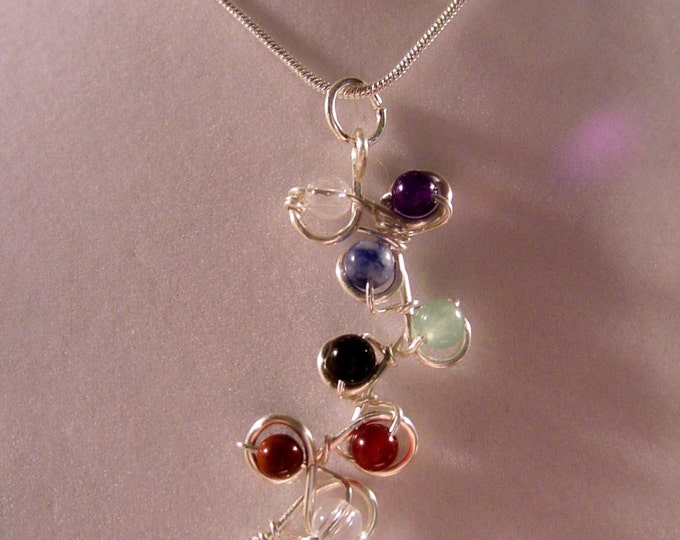 SALE ~ 7 Chakra Tree Pendant, Sterling Silver Upgrade, Gemstones, Balance, Harmony Chakra Jewelry, Reiki Jewelry, Gift Idea