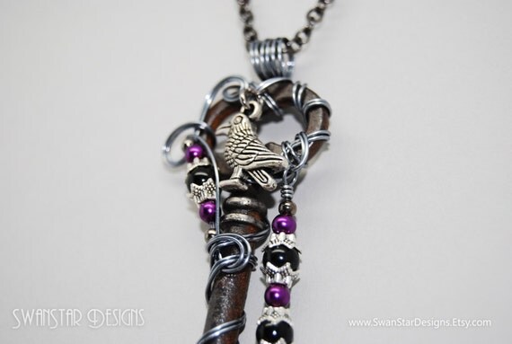 Above my Chamber Door Skeleton key wrapped in dark silver