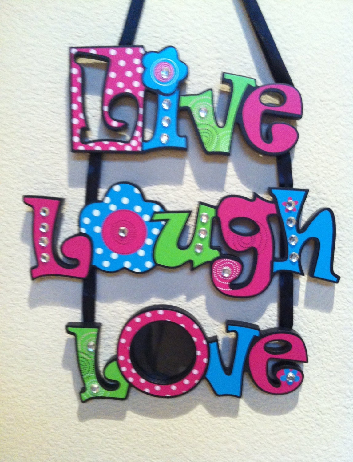 Live Laugh Love Photo Picture Frame Wall by GlitzyCraftBoutique