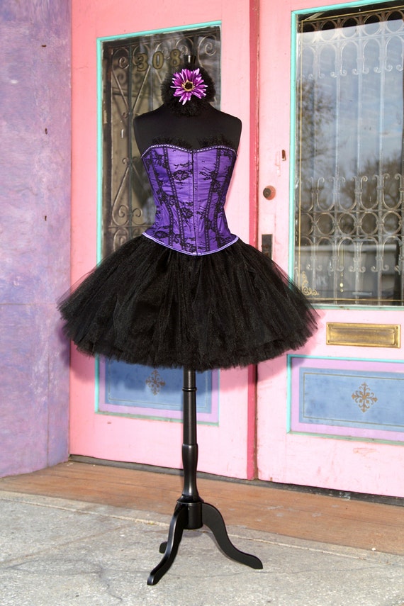 Mini Black Tulle Tutu Style Skirt for Halloween costume