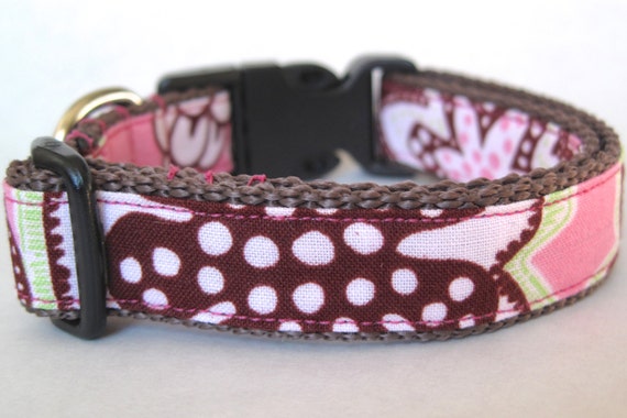 Pink And Lime Green Batik Dog Collar Customizable By Theperkypet