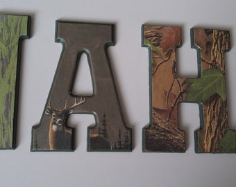 Hunting Camo Letters-Buck Letters with Name-Decorative Wall Letters